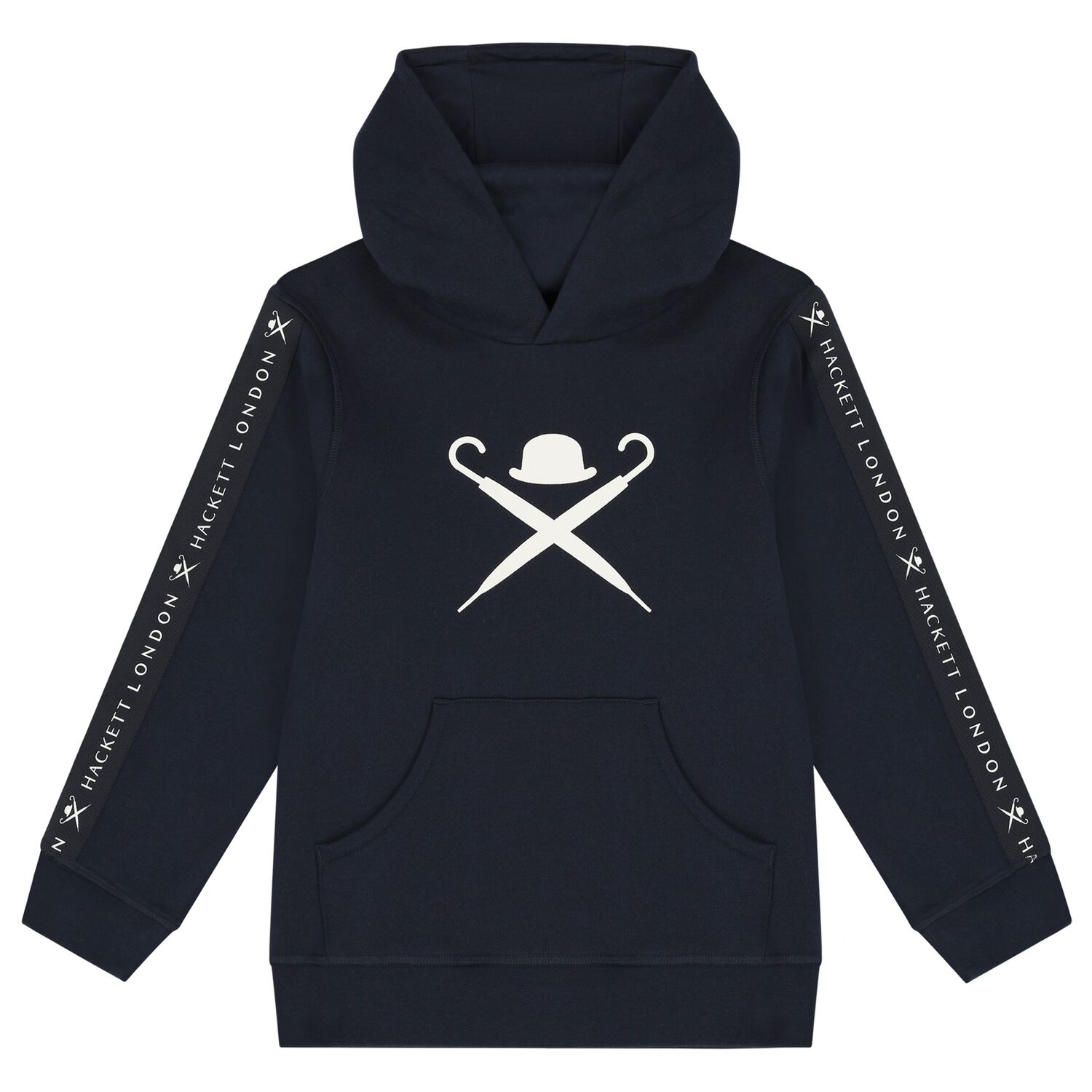 Boys Navy Blue Logo Hooded Top, 1, hi-res image number null