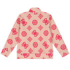 Girls Beige Logo Zip Up Top, 1, hi-res