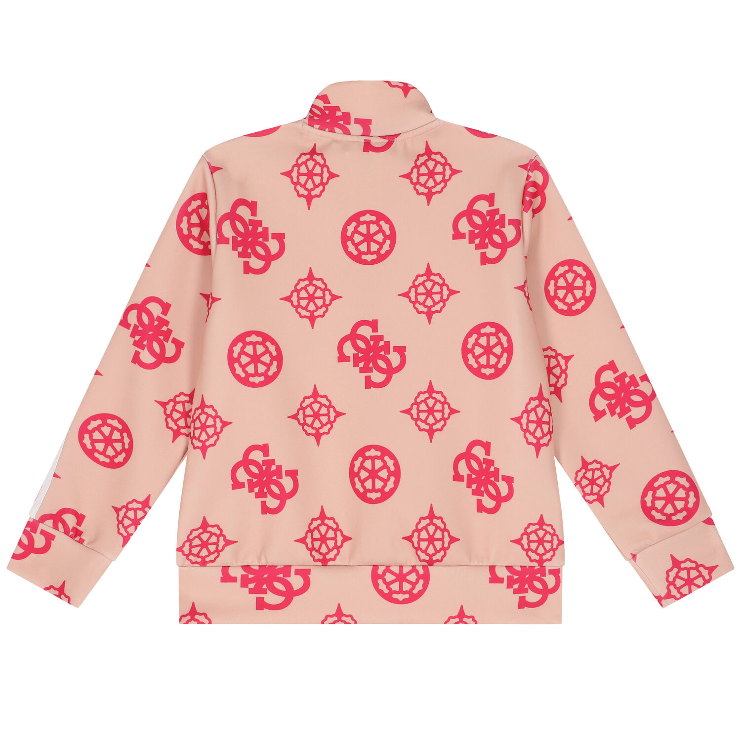 Girls Beige Logo Zip Up Top, 1, hi-res