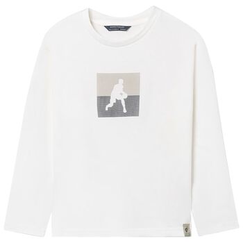 Boys White Long Sleeve Top