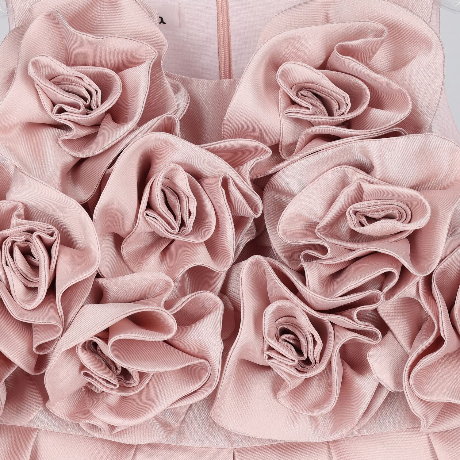 Girls Pink Flower Satin Dress, 1, hi-res