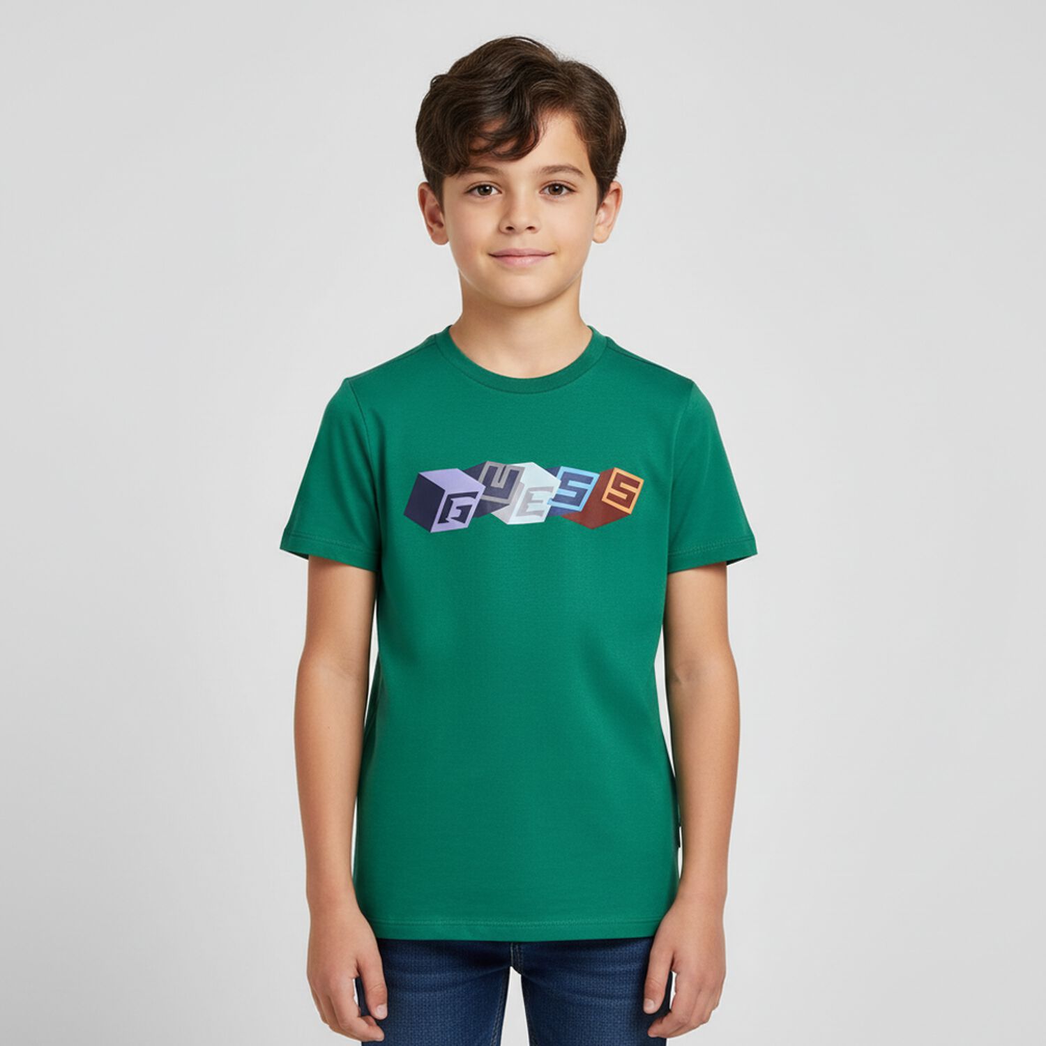 Boys Green Logo T-Shirt, 2, hi-res image number null