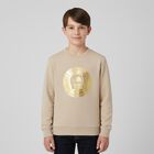 Boys Beige Logo Sweatshirt, 2, hi-res