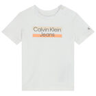 Younger Girls White Logo Shorts Set, 1, hi-res