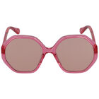 Girls Pink Hexagonal Sunglasses, 1, hi-res