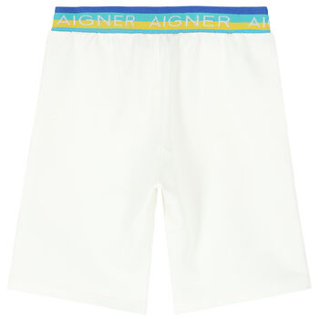 Boys White Logo Shorts