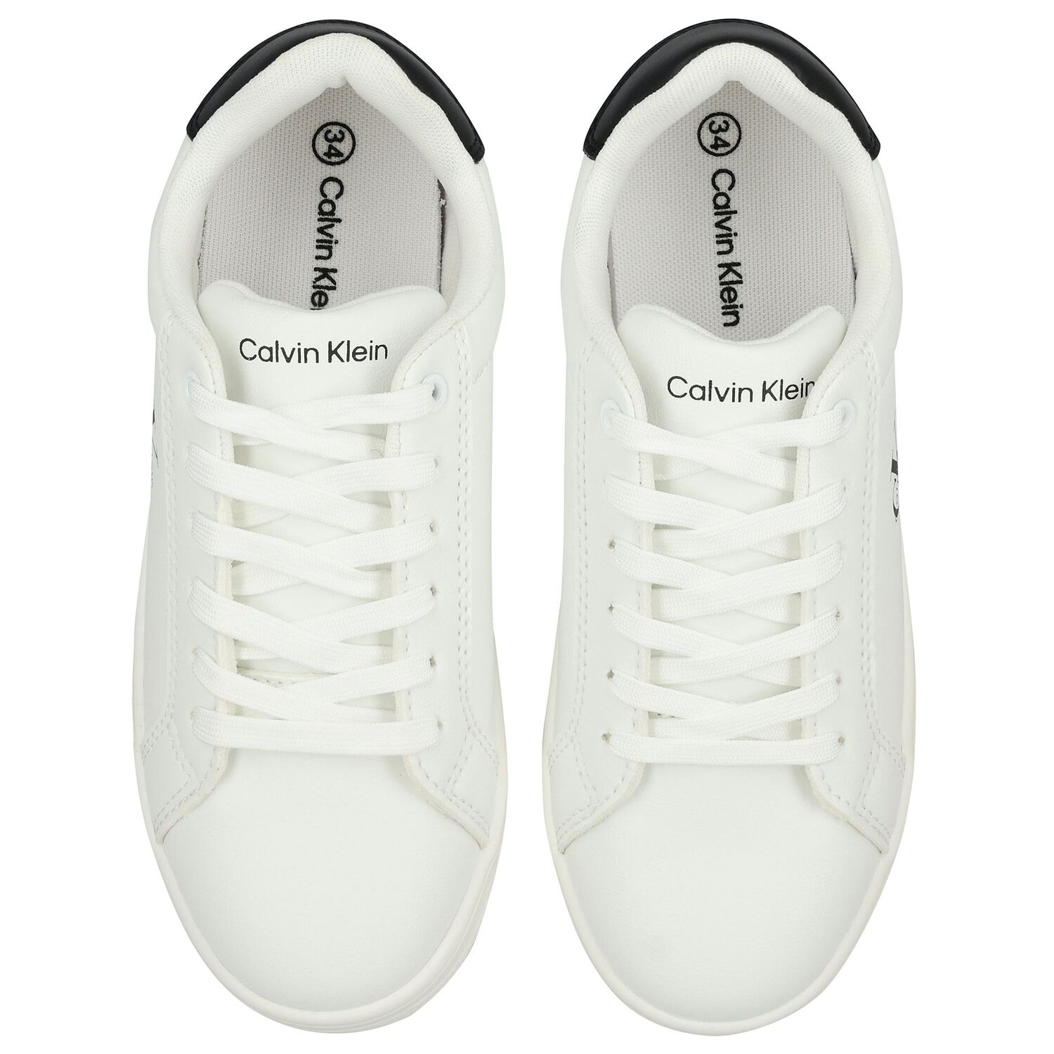 White & Black Logo Trainers, 2, hi-res