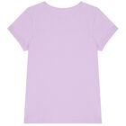 Girls Purple Diamante Logo T-Shirt, 3, hi-res