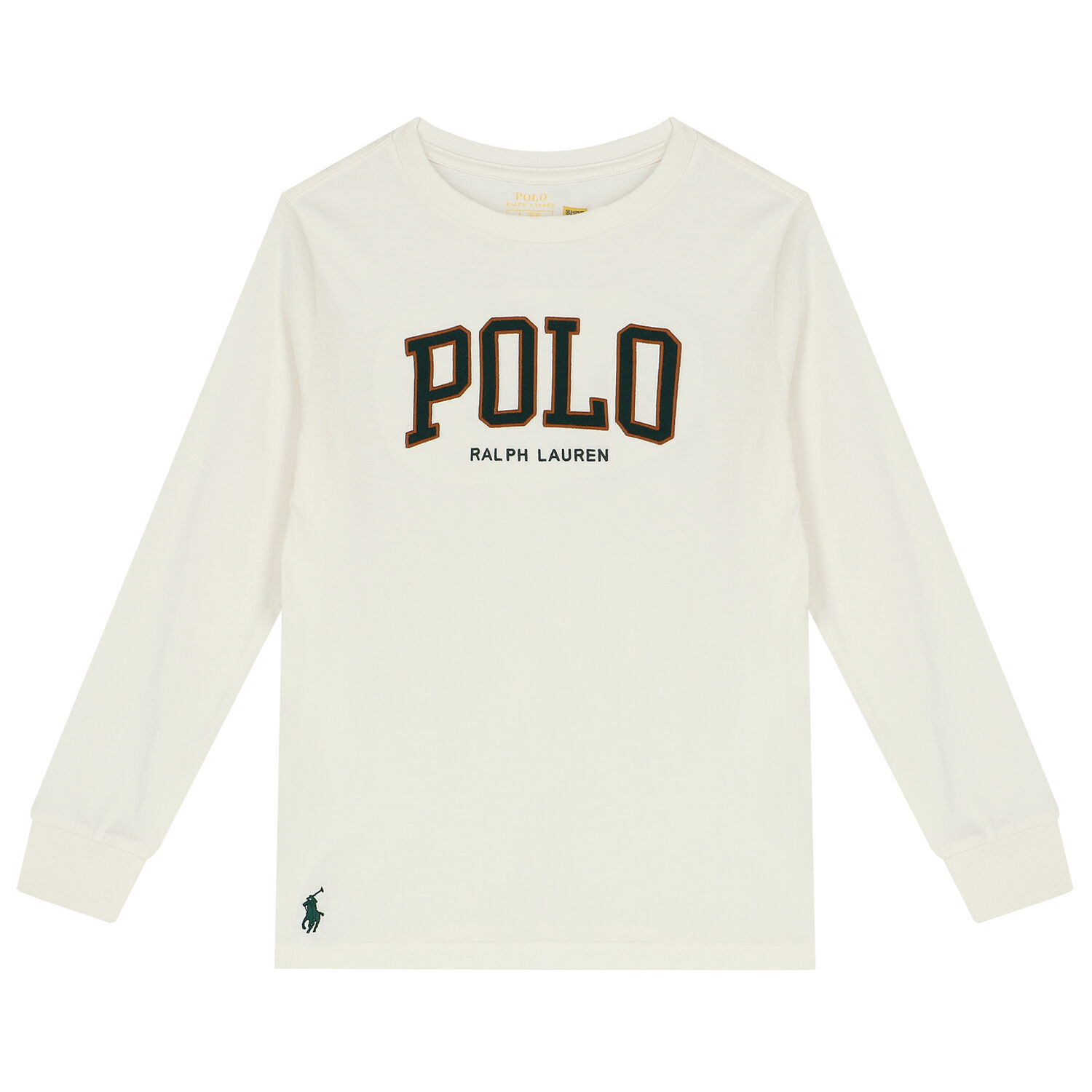 Boys Ivory Logo Long Sleeve Top, 1, hi-res image number null