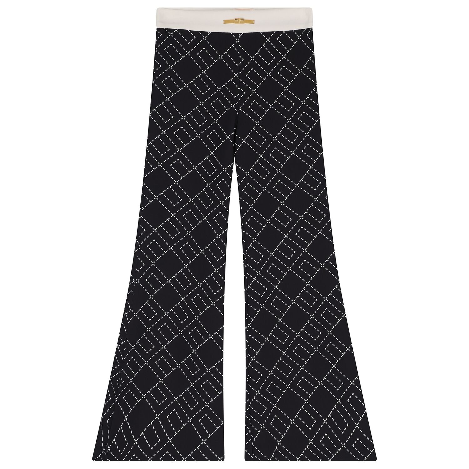 Girls Black Logo Trousers, 1, hi-res
