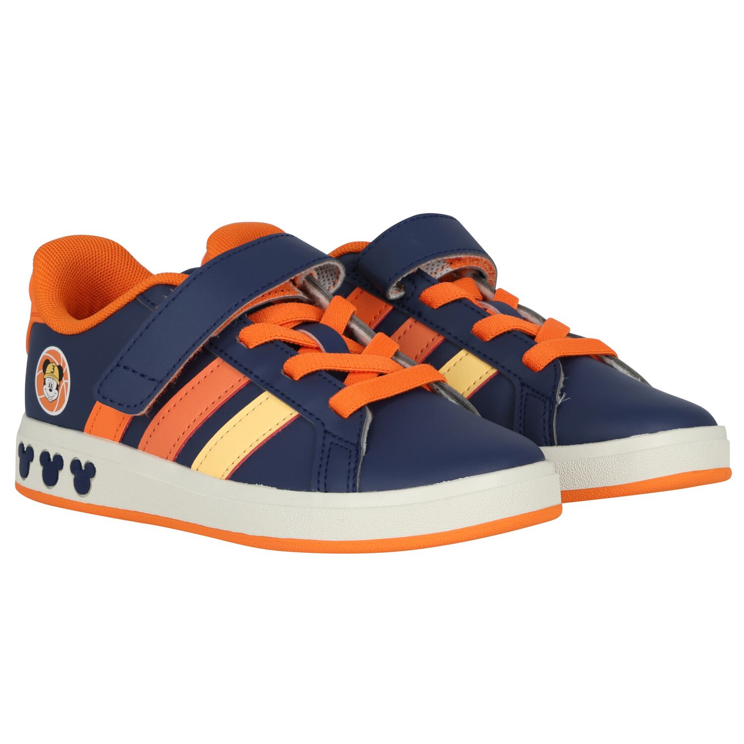 Boys Navy Blue Disney Grand Court Trainers, 1, hi-res