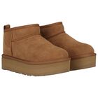 Girls Chestnut Classic Ultra Mini Platform Suede Boots, 2, hi-res