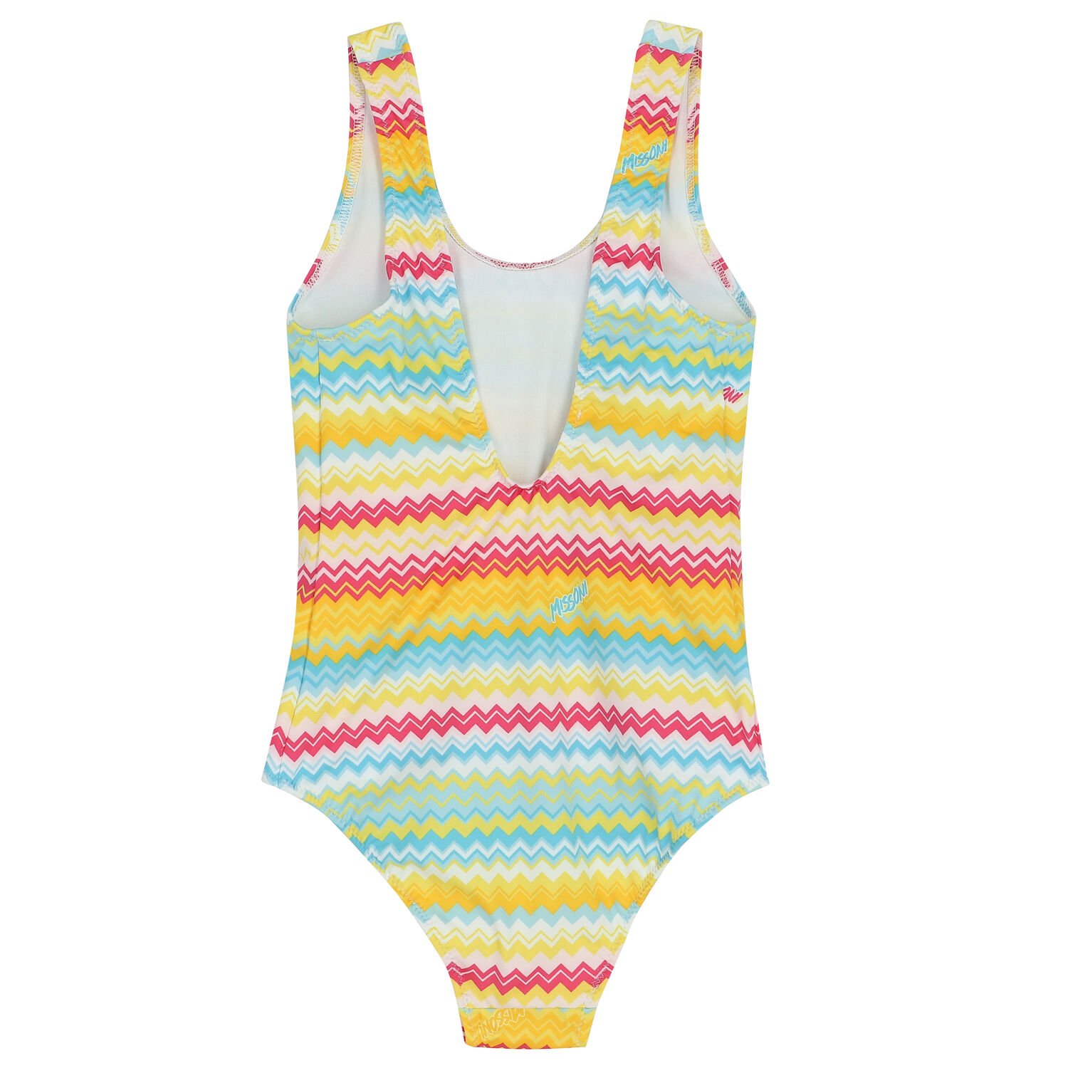 Girls Multi-Coloured Zigzag Swimsuit, 2, hi-res