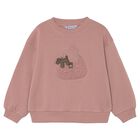 Girls Pink Handbag Motif Sweatshirt, 2, hi-res