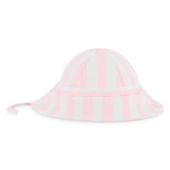 Baby Girls Pink & White Striped Hat