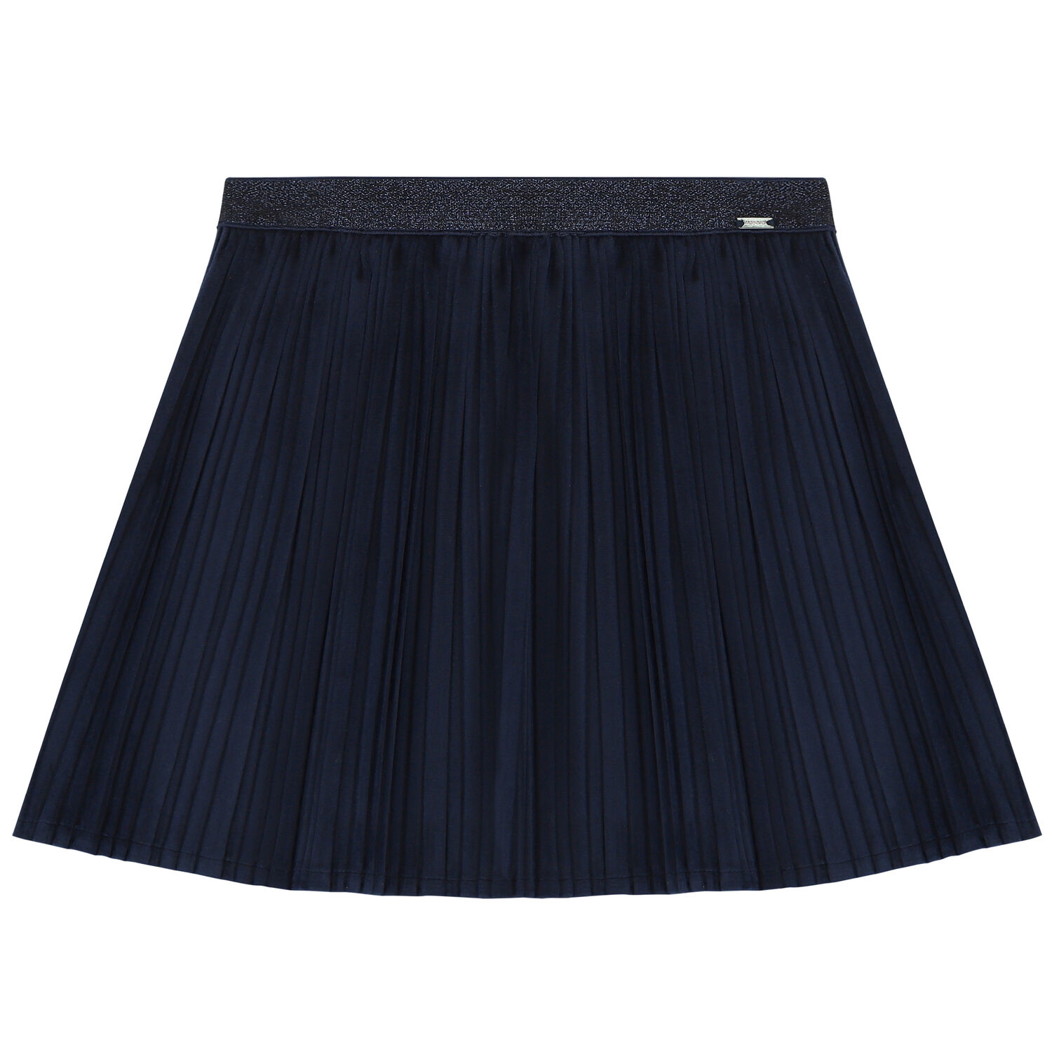 Girls Navy Pleated Skirt, 2, hi-res