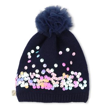 Younger Girls Navy Blue Knitted Hat
