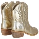 Girls Metallic Gold Boots, 1, hi-res