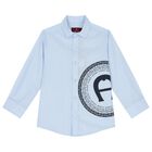 Boys Blue Logo Shirt, 1, hi-res