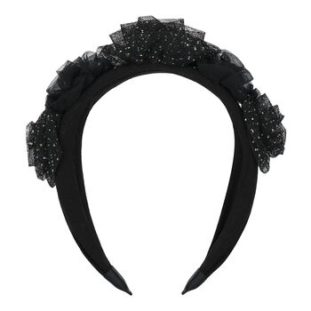 Girls Black Tulle Headband