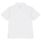 Boys White Logo Polo Shirt, 1, hi-res