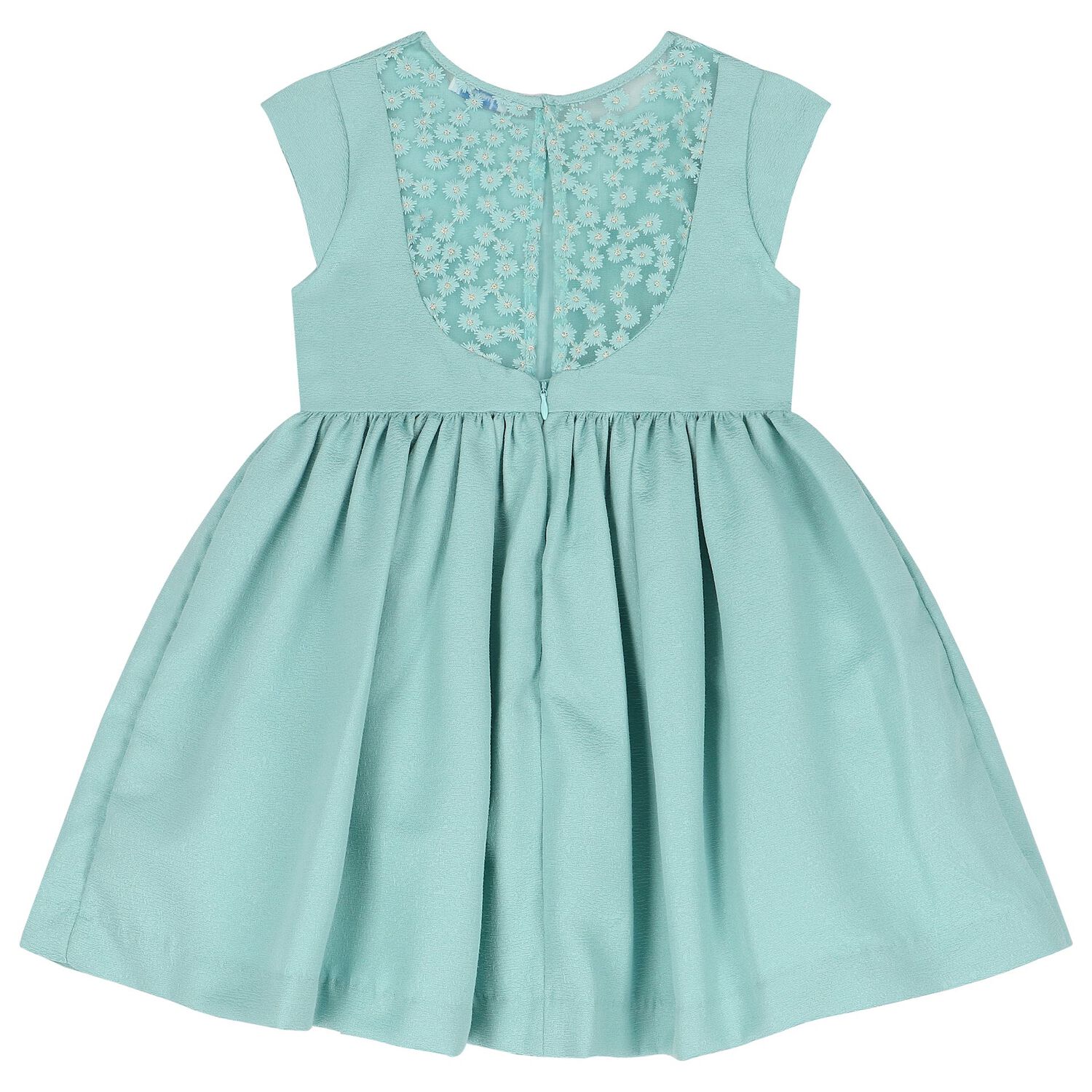 Girls Aqua Flower Dress, 2, hi-res image number null