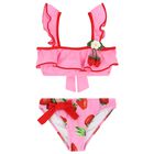 Girls Pink Ruffled Bikini, 1, hi-res