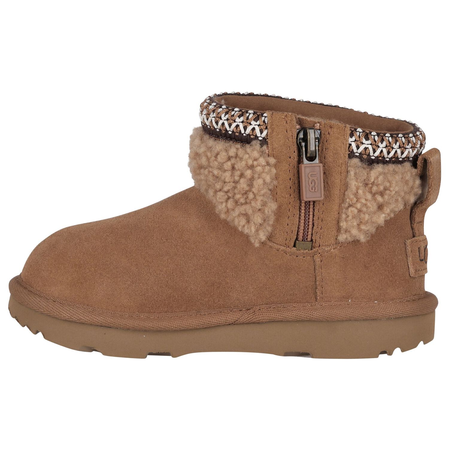 Girls Beige Classic Ultra Mini Suede Boots, 1, hi-res image number null