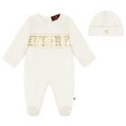 Ivory & Gold Logo Babygrow Gift Set, 1, hi-res