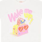 Girls White Logo T-Shirt, 1, hi-res