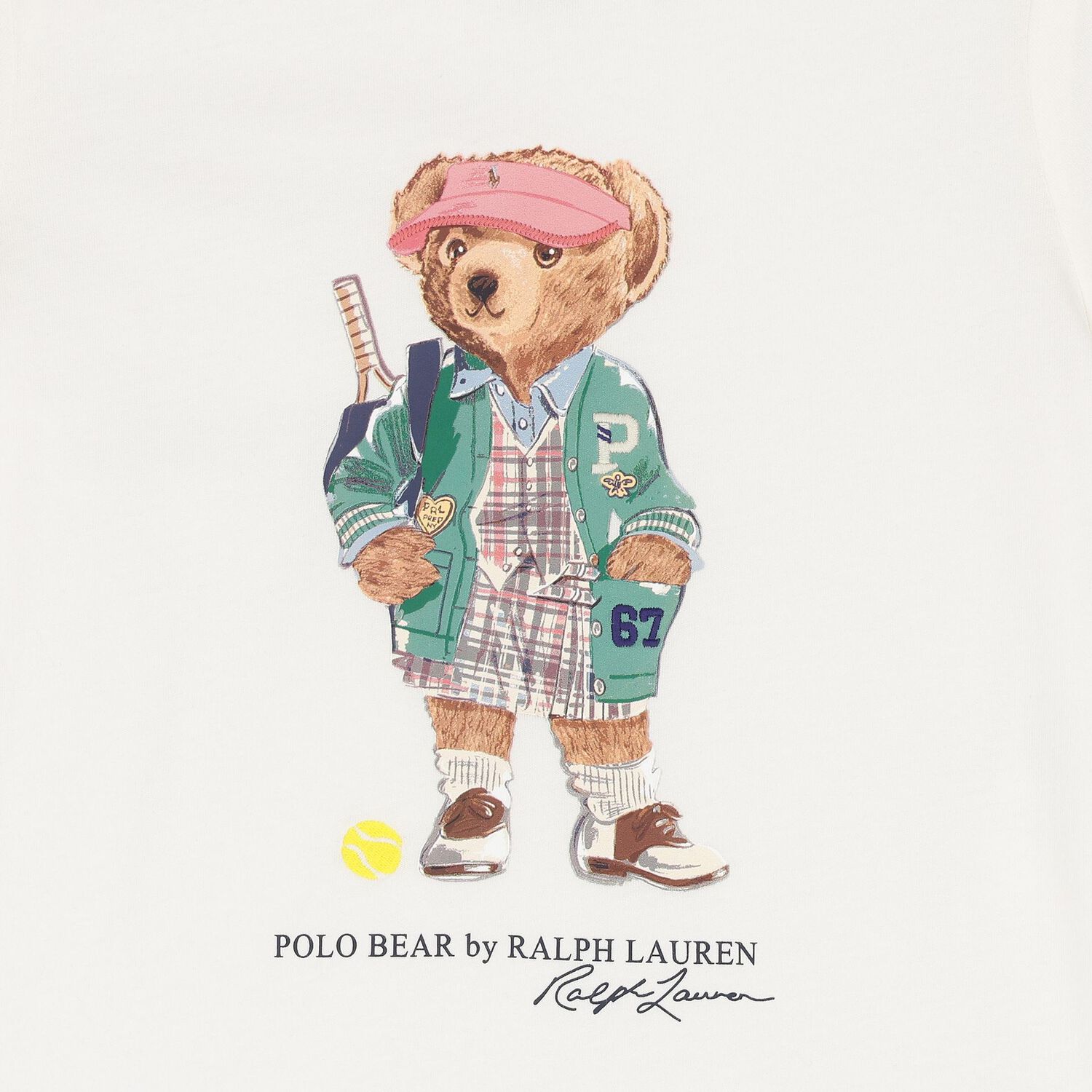 Girls White Polo Bear T-Shirt, 1, hi-res