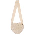 Girls Beige Fur Heart Bag ( 17cm ), 1, hi-res