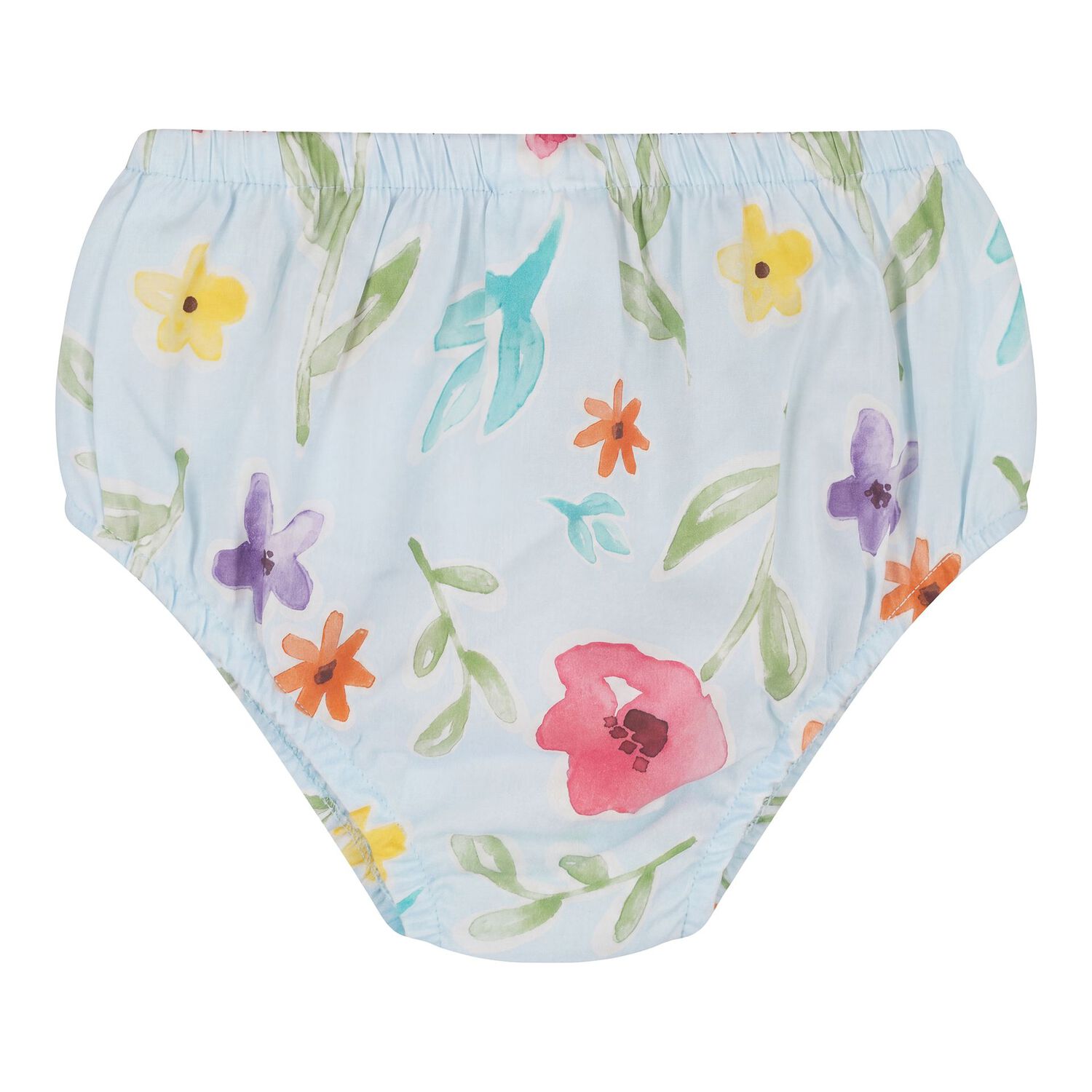 Baby Girls Blue Floral Dress Set, 2, hi-res