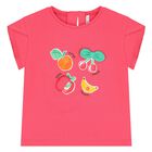 Younger Girls Pink Fruits T-Shirt, 1, hi-res
