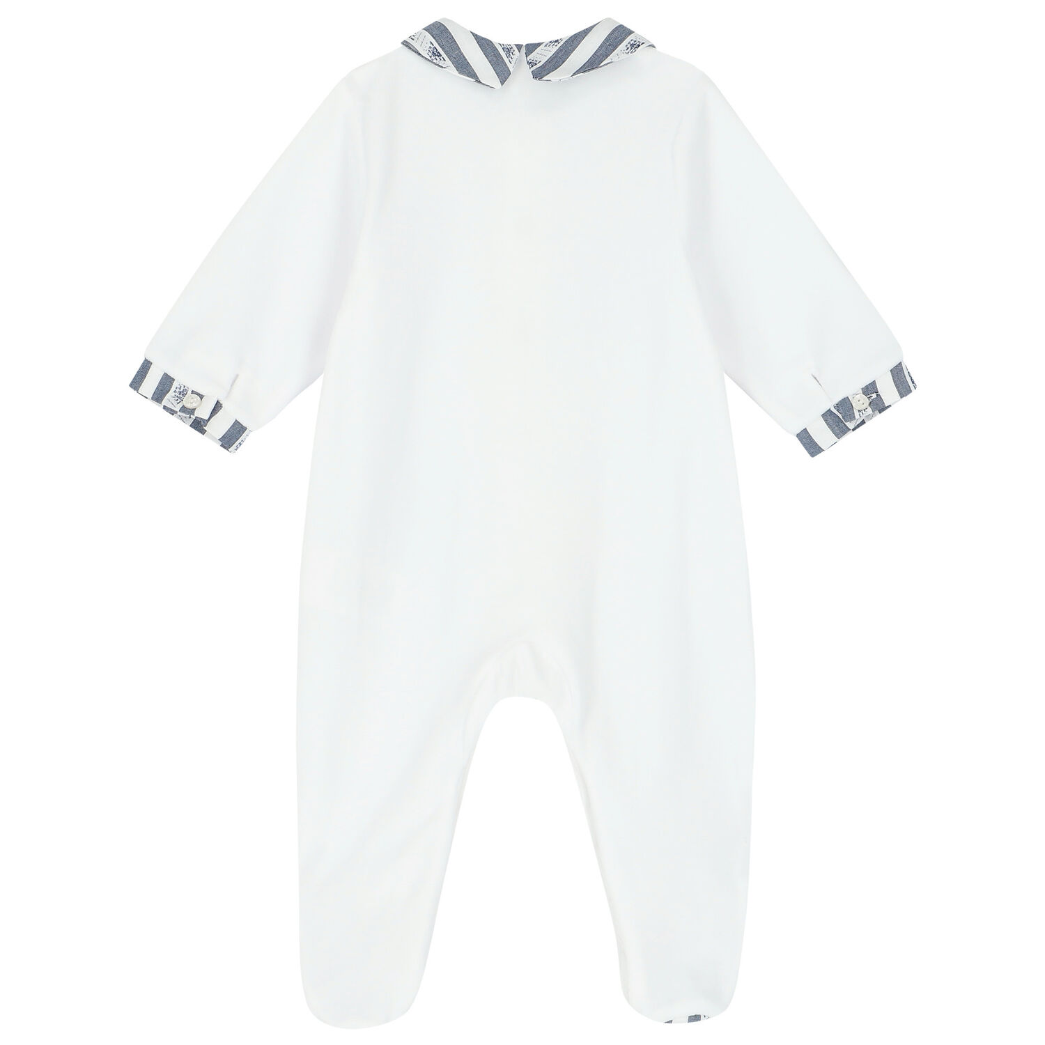 White & Navy Blue Bear Babygrow, 3, hi-res