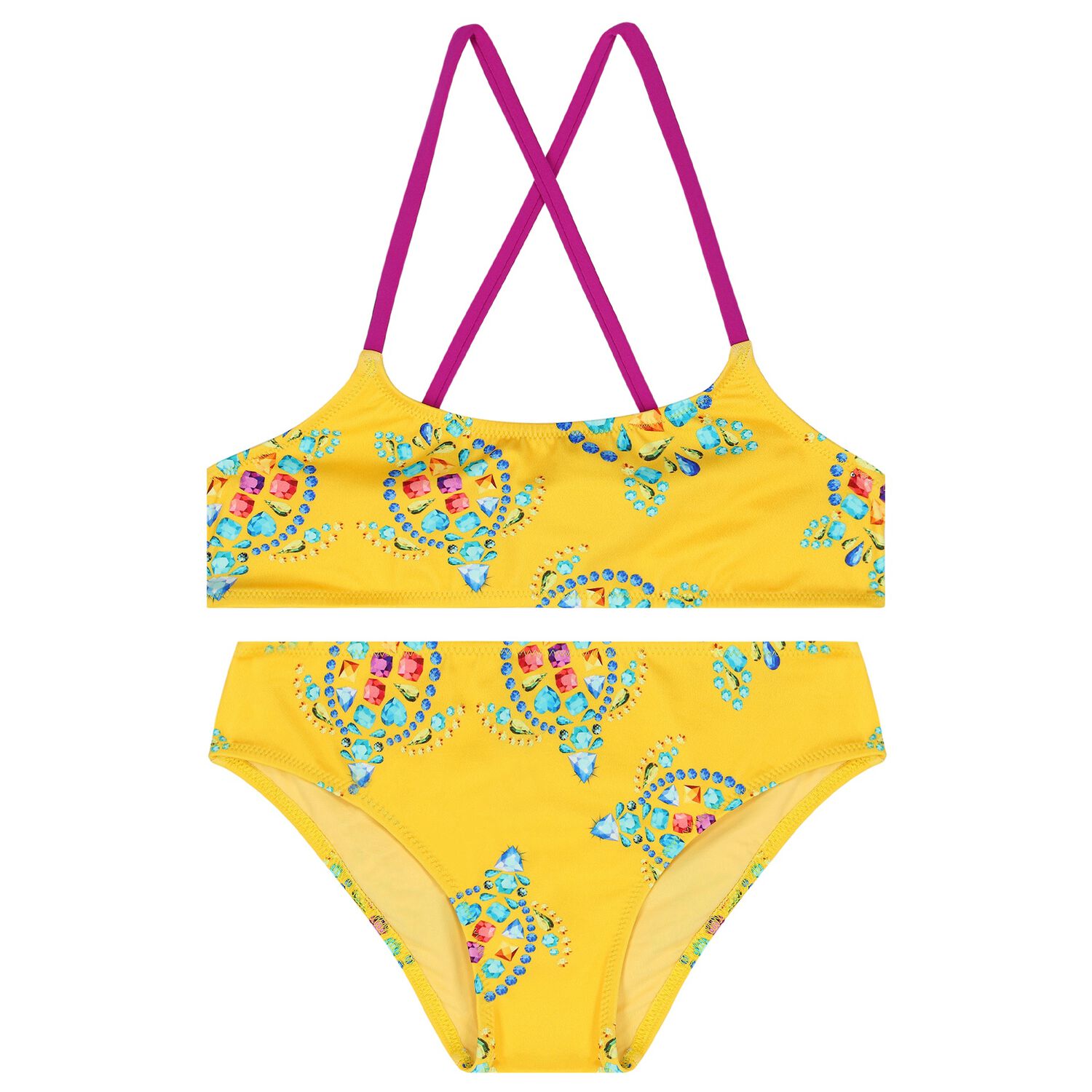 Girls Yellow Turtle Bikini, 1, hi-res image number null