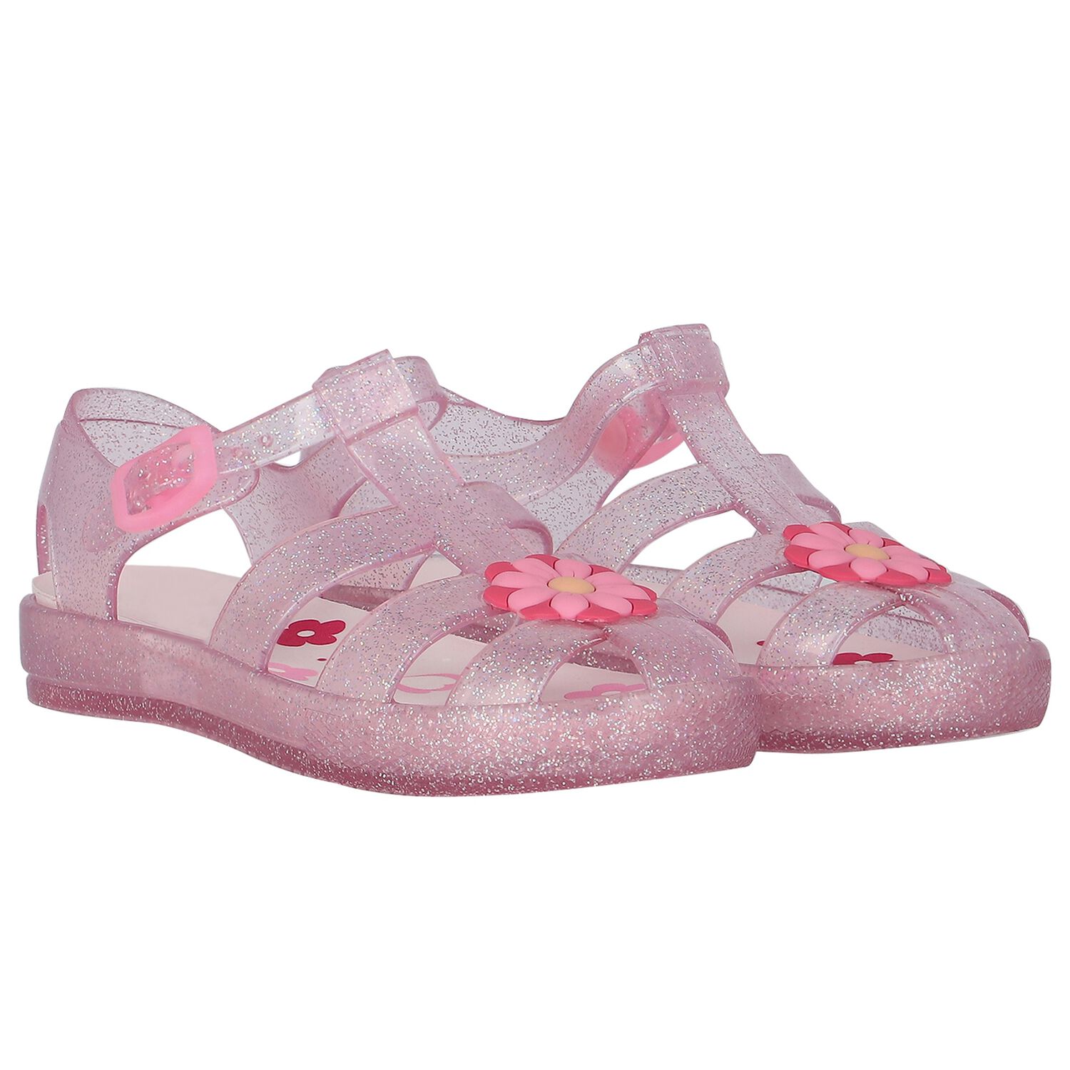 Girls Pink Jelly Sandals, 1, hi-res