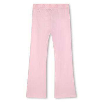Girls Pink Logo Leggings