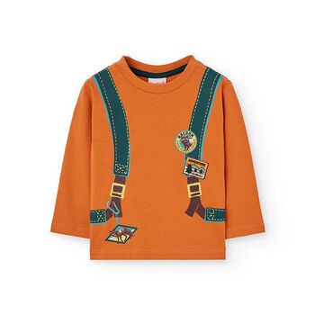 Boboli Boys Orange Bag Long Sleeve Top, 1 Boys Orange Bag Long Sleeve Top
