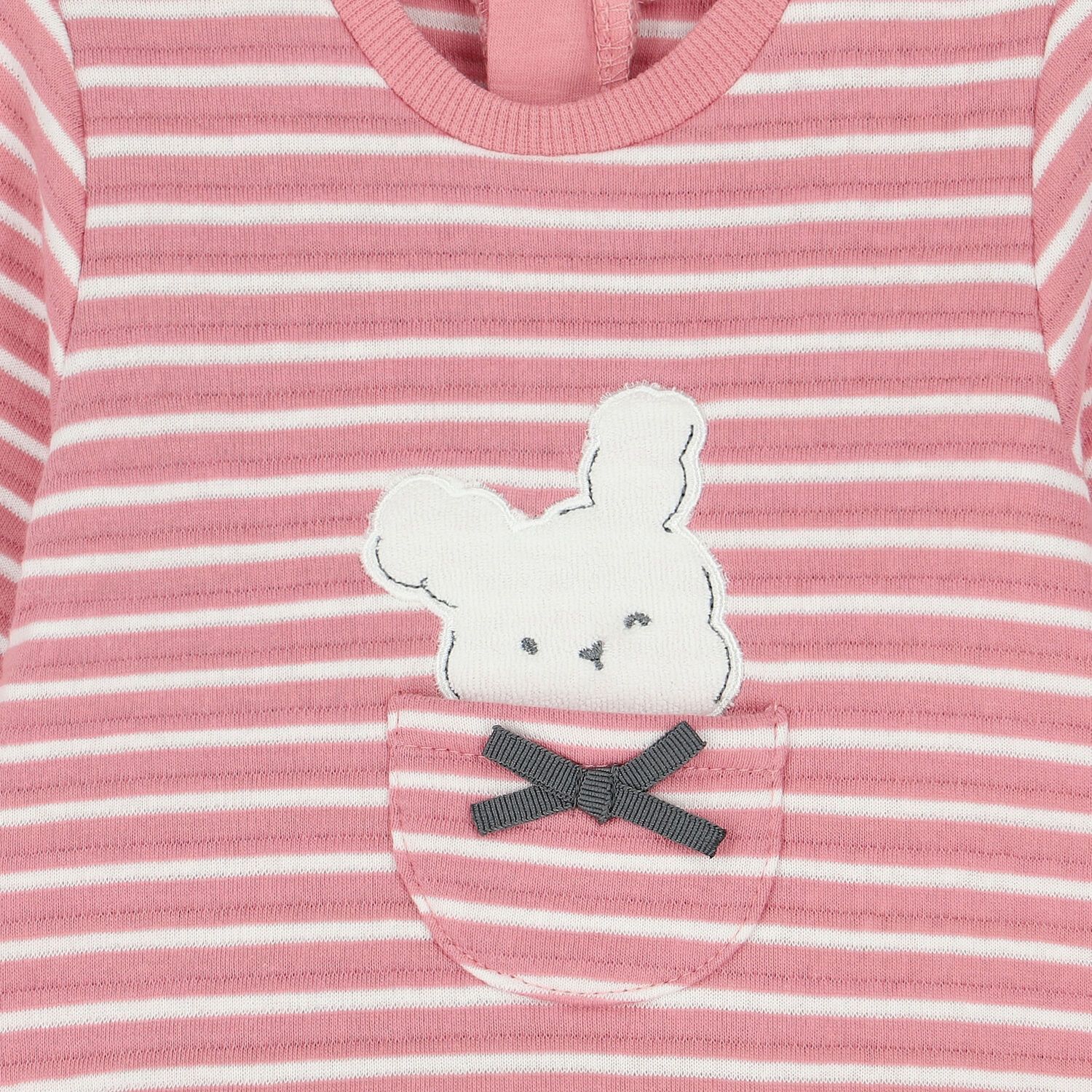 Baby Girls Pink & White Striped Dress, 1, hi-res