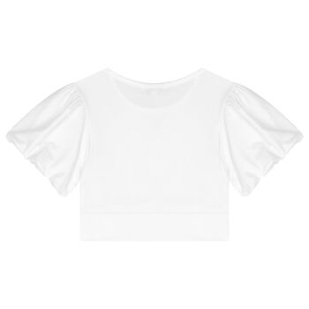 Girls White Embellished T-Shirt