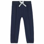 Younger Boys Navy Logo Joggers, 1, hi-res