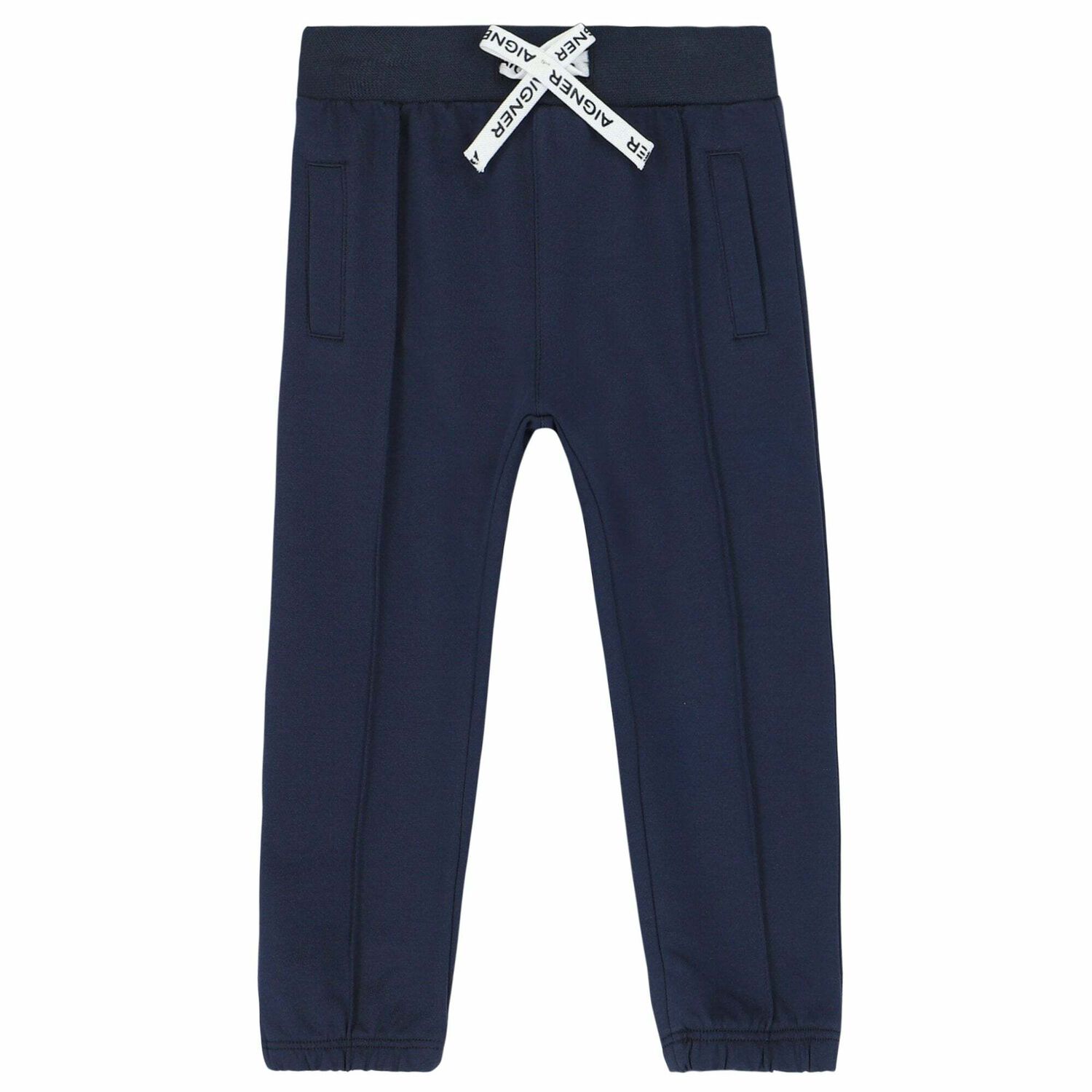 Younger Boys Navy Logo Joggers, 1, hi-res