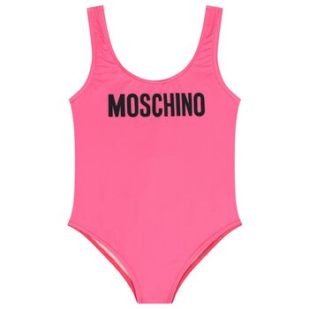 Girls Pink Logo Swimsuit