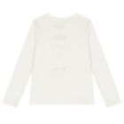 Girls Ivory Logo Polo Bear Long Sleeve Top, 1, hi-res