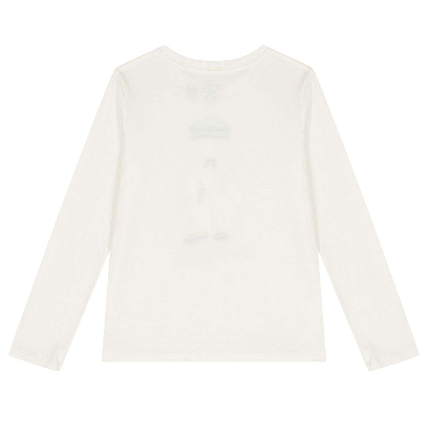 Girls Ivory Logo Polo Bear Long Sleeve Top, 1, hi-res