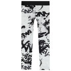 Girls Black & White Graffiti Logo Leggings, 1, hi-res