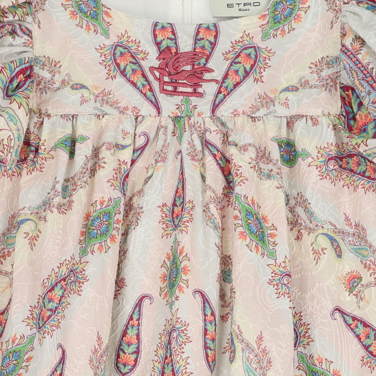 Girls Muti-Coloured Embroidered Paisley Dress, 1, hi-res