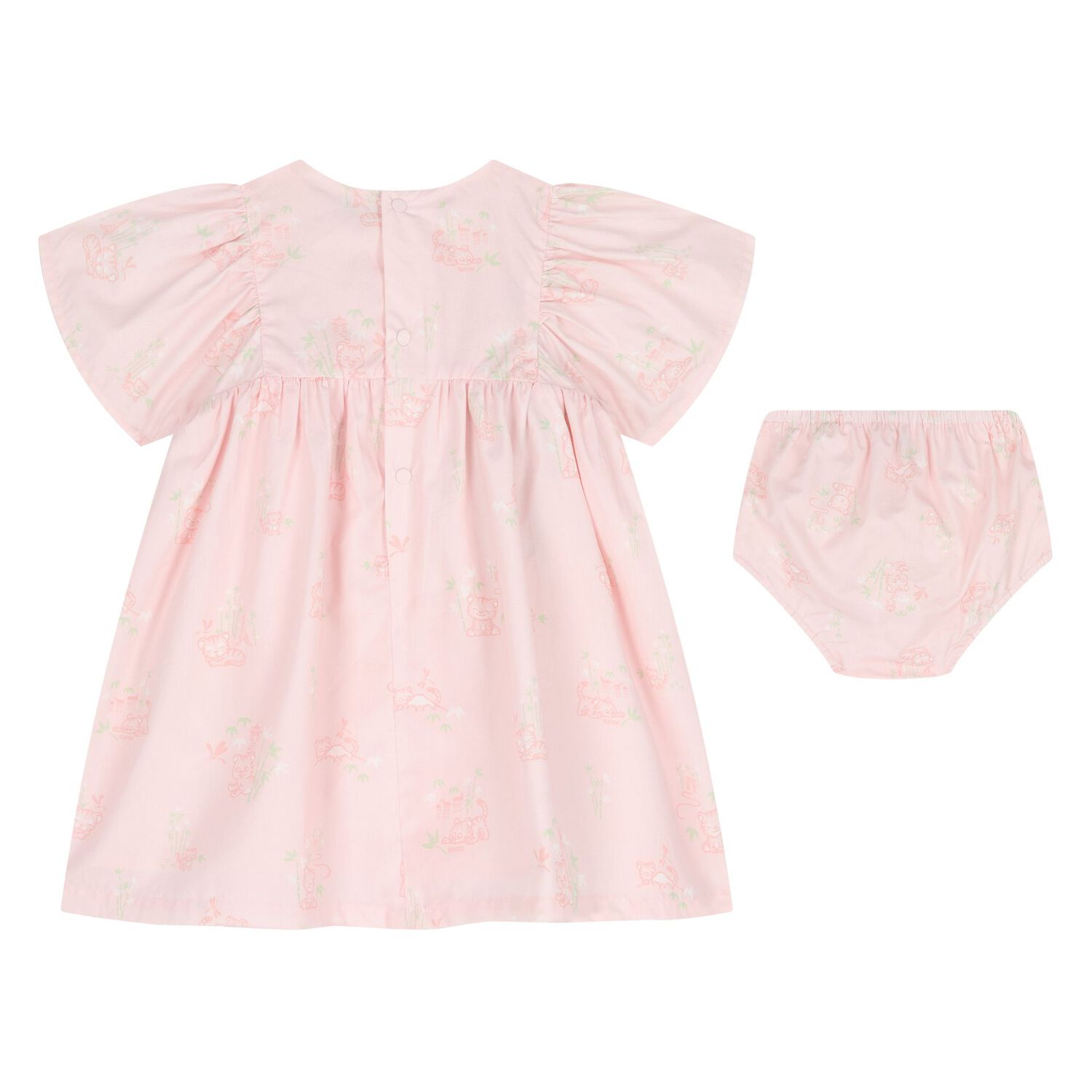 Younger Girls Pink Tiger Dress Set, 1, hi-res