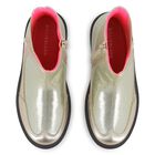 Girls Gold Faux Leather Ankle Boots, 1, hi-res